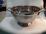Home Basics Stainless Steel Deep Colander, Silver, 3 Quart. Fixed Price $8.93.