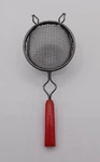 Vintage Bakelite Red Handle Stainless Steel Small Strainer. Fixed Price $20.00.
