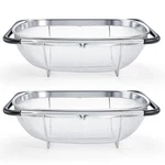 Suwimut 2 Pack Over The Sink Oval Colander Stainless Steel 6 Quart Mesh Strainer. Fixed Price $48.86.