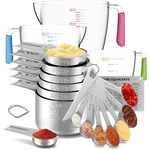 Set Of 20 Minteem Measuring Cups Spoons With Easy Read Marking Sta. Fixed Price $29.00.