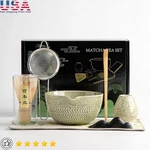 Matcha Ceremony Set Bamboo Whisk Scoop Bowl Holder Cloth Sifter Tea Kit New. Fixed Price $28.21.
