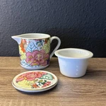 Imperial Leaf China Tobacco Gold Creamer Strainer Set Of 3. Fixed Price $19.99.