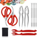 10 Pcs Seafood Tools Set Includes Lobster Crackers, Stainless Steel Crab.... Fixed Price $12.09.