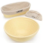 Lorzon Banneton Bread Proofing Baskets Set, 10" Round & 11" Oval, Basic. Fixed Price $23.89.