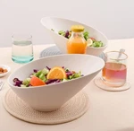 Gehe Set 5 Bamboo Fiber Slanted Salad Angled Bowls Elegant White 33OZ. Fixed Price $29.99.
