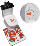 D-fantix 4-PIECE Snowman Santa Toilet Seat Cover And Rug Set Red Christmas Decor. Fixed Price $18.99.