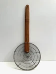 6" Stainless Steel Wire Skimmer Kitchen Cookware Spider Strainer Bamboo Handle. Fixed Price $22.49.