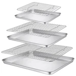 P&p Chef 16 + 12.5 9 Inch Baking Sheet And Rack Set, Stainless Steel Cookie. Fixed Price $60.90.
