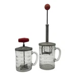 Glass Nut Choppers, Vintage Set Of 2 Pamco Hazel Atlas Androck Hand Held. Fixed Price $37.00.