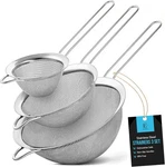 Eleen Premium Stainless Steel Fine Mesh Strainers For Kitchen 3-PIECE Set Wit.... Fixed Price $22.39.