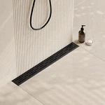 32 Matte Black Linear Shower Drain, Rectangular With Bric. Fixed Price $169.77.