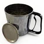 Vtg 4 Cup Flour Sifter Stainless Steel Squeeze Handle W Lid Baking Tool Kitchen. Fixed Price $7.99.