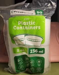 Freshware Food Storage Containers 50 Count 8 Oz Plastic Deli With Lid. Fixed Price $18.00.