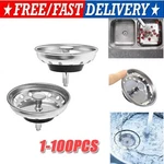 Stainless Steel Home Kitchen Sink Drain Stopper Basket Strainer Waste Plug Lot. Fixed Price $50.21.