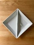 Fitz And Floyd Everyday White 8" Square Divided Porcelain Dish. Fixed Price $14.00.