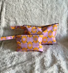 Handmade Water-resistant Interior Travel Makeup Bag Organizer Set 2PCS Peaches. Fixed Price $30.00.