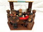 1950'S Anri Italian Hand Carved Bar Scene With Accessories. Fixed Price $275.00.