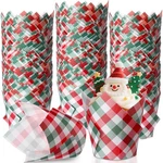 Maxdot 200 Christmas Plaid Tulip Cupcake Liners Baking Red Green Gingham. Fixed Price $32.98.