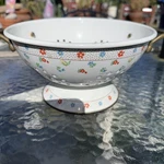 Vintage Kamenstein Inc. Metal Colander/strainer With Brass Handles & Flowers. Fixed Price $15.00.