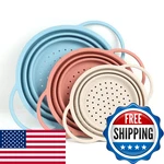 Silicone Colander Set Collapsible Platinum Strainer Stainless Steel. Fixed Price $62.05.