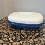 Tupperware Microwave Rice Vegetable Steamer Blue Cup #1273-6. Fixed Price $11.00.