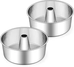 E-far Angel Food Cake Pan Set Of 2, 10-INCH Stainless Steel Tube For Baking. Fixed Price $53.99.