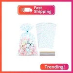 Leosinda 100PCS Cellophane Treat BAGS,5 X 11 Inches Blue Star Clear. Fixed Price $9.68.