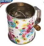 Stainless Steel 3-CUP Hand Crank Flour Sifter Fine Mesh Baking Tool. Fixed Price $43.29.