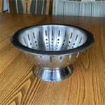 Large Stainless Steel Colander Silver 11" Easy Clean Kitchen Strainer. Fixed Price $13.50.