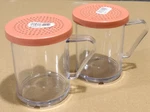 New Set Of 2 - Cambro Camwear 10 Oz Shaker / Dredge With Medium Ground Lid. Fixed Price $15.89.