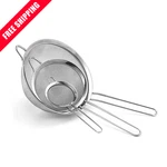 3PCS Stainless Steel Fine Mesh Strainer With Handle - For Sifting & Sieving. Fixed Price $10.47.