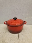 Jean Patrique Round Dutch Oven Casserole Dish - Orange Cast Iron 26CM /10.2 Inch. Fixed Price $51.00.