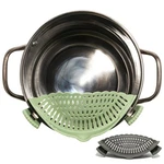 The Silicone Kitchen Clip Strainer, Colander One-size, Green/gray. Fixed Price $25.26.