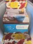 The Pioneer Woman Breezy Blossom Floral Melamine Bowl & Colander Set, 3PC Blue. Fixed Price $25.00.