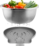 304 Stainless Steel Colander With Food-grade Silicone Self-draining Base, 5QT. Fixed Price $40.99.