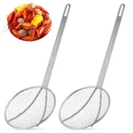 2 Pcs 16 Inch Stainless Steel Round Wire Skimmer Strainer Fryer Spoon Mesh. Fixed Price $47.46.