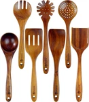 7PCS Wooden Kitchen Set, Premium Natural Acacia Cooking Fo. Fixed Price $41.99.