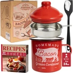 Ayerphalo Bacon Grease Container With Strainer Food-grade Silicone Spatul. Fixed Price $30.99.