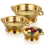 Acellegic 3 Pcs Colander Set 1/2.5/4 Quart Stainless Steel Gold.... Fixed Price $44.50.