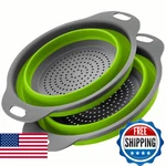 Silicone Colander Collapsible Strainers Set For Kitchen- 2 Pack (5QT) -over Home. Fixed Price $35.92.
