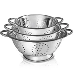 Whysko 3 Pack Stainless Steel Colanders With Handles - 5 Qt,. Fixed Price $40.99.