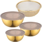 Gold Mixing With Airtight Lids Stainless Steel Set Of 3 Met.... Fixed Price $31.55.