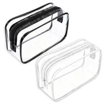 Qfwdfctrenz Pack Clear Makeup Bag, Waterproof Travel Toiletry Black And White. Fixed Price $10.64.