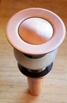Copper Push Button Bathroom Sink Drain Pop Up Lavatory Overflow Basin Akicon. Fixed Price $33.99.