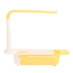 Wohpnle Telescopic Sink Storage Rack, Retractable Drainer With Yellow. Fixed Price $27.14.