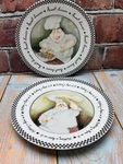 Set Lot 2 Mud Pie Happy Chef Baker Dessert Salad Snack Plates Sweet Spin. Fixed Price $15.99.