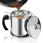 Jtshy Bacon Grease Container With STRAINER,1.3L(46 Fl. Oz.) 1.3L, Silver. Fixed Price $14.43.