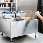 Globe PF32E Lb. Dual Tank Electric Countertop Fryer. Fixed Price $999.99.
