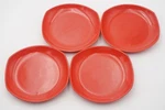Dansk Classic Fjord Chili Red Stoneware 3/8" Salad Plate Set Of 4. Fixed Price $40.00.
