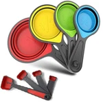 Collapsible Silicone Soft Measuring Cups And Spoons 8 Pieces Portable. Fixed Price $12.66.